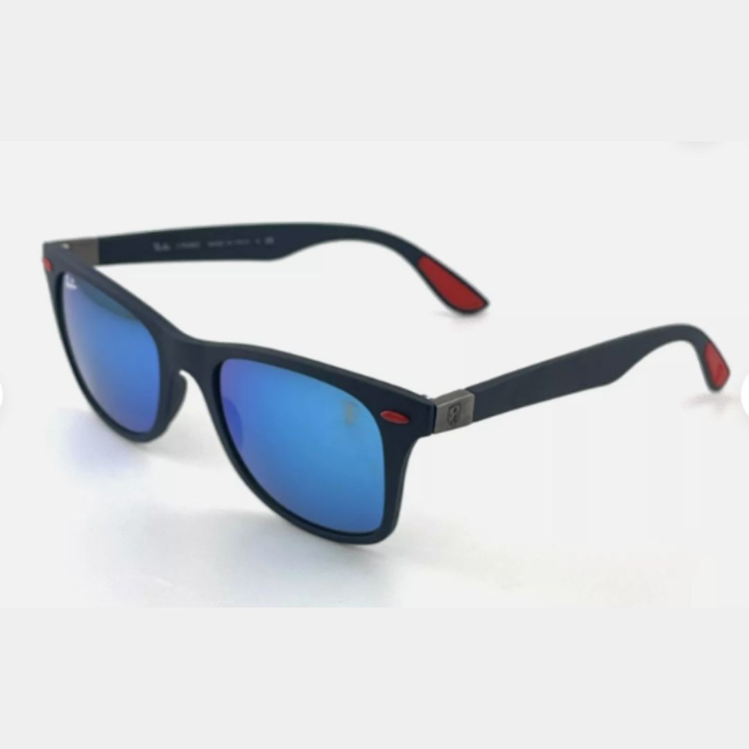 Ray-Ban Scuderia Ferrari originales, con lentes en negro o azul y patillas combinadas en rojo + color de lente. Diseño premium con espíritu deportivo. ¡Comprá online y destacate!