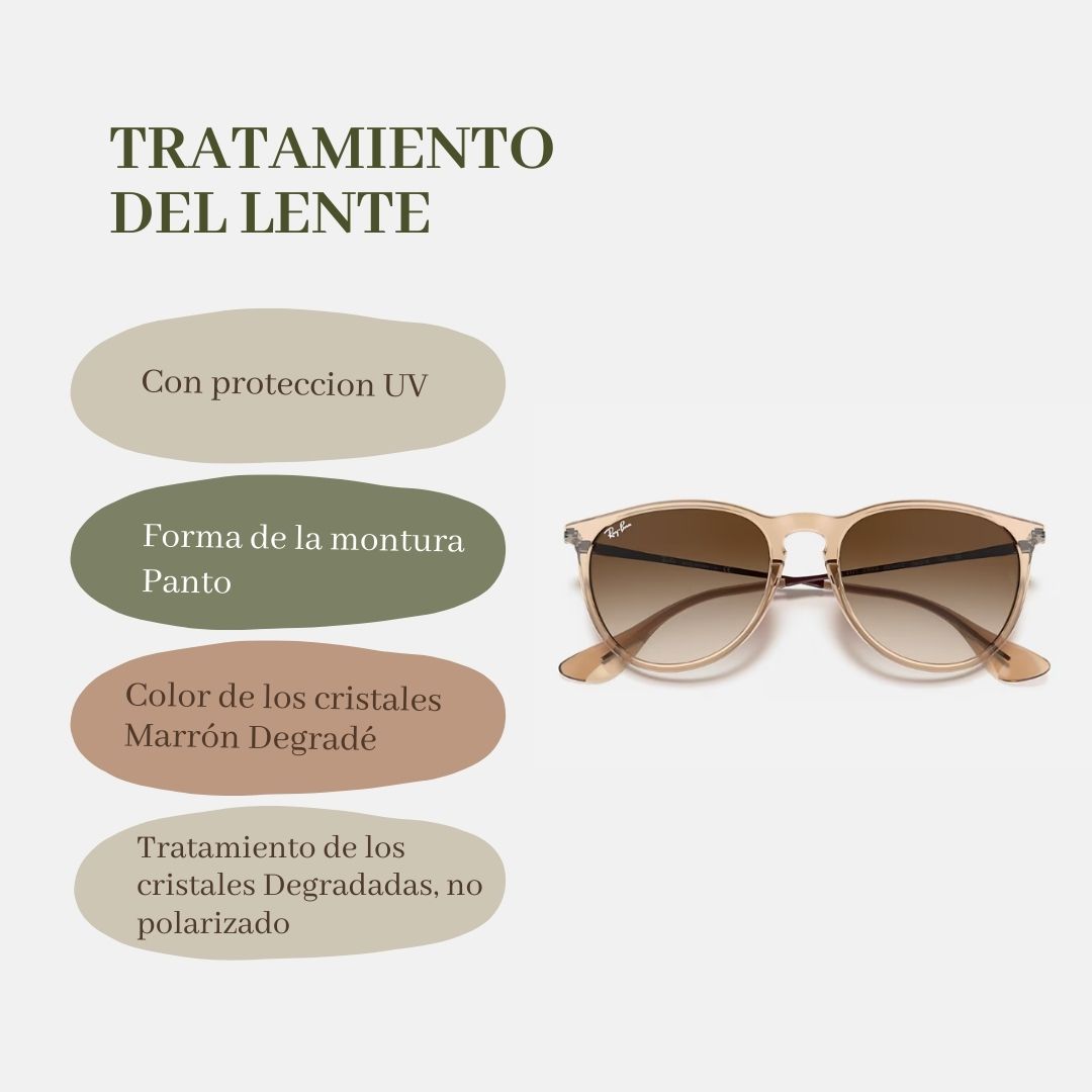 Descubrí los anteojos de sol Ray-Ban Erika marrón degradé. Diseño liviano, estilo urbano y protección UV400. ¡Elegí originalidad y confort!
